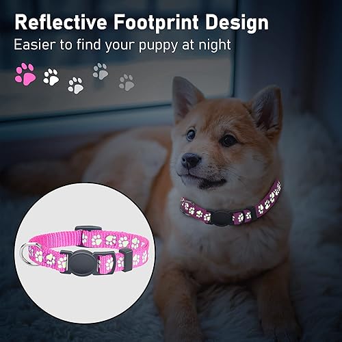 Miniatura 3 de GAMUDA 12 collares reflectantes para cachorros, collares de nailon suave, collares de identificación que brillan en la oscuridad, collares de arena