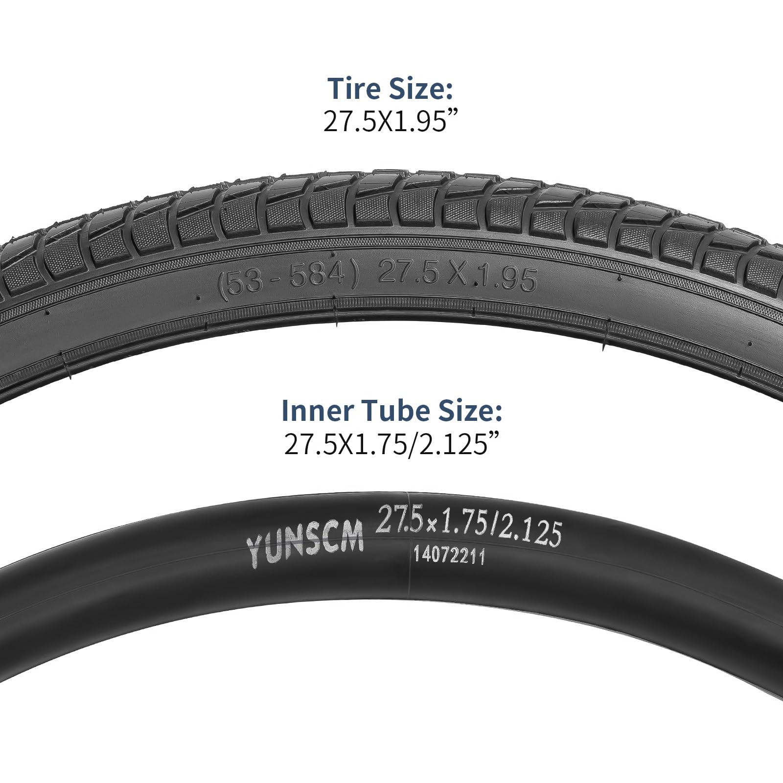 Amazon | YunSCM 2本セット,27.5 1.95 タイヤ,27.5x1.95 53-584 自転車