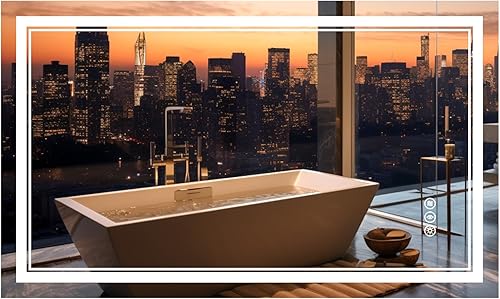 Miniatura 9 de Espejo de baño LED de 40 x 32 pulgadas con luces, espejo de baño iluminado antivaho regulable, 3 colores, CRI 90+, vidrio templado, función de