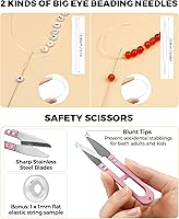 Vista 3 de 6 Rolls FIVEIZERO Elastic Bracelet String Cord, 0.4mm, 0.5mm, 0.6mm, 0.7mm, 0.8mm, 1mm Crystal Clear Stretchy Elastic Bead String for Bracelets