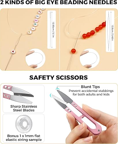 Miniatura 3 de FIVEIZERO Cordón elástico para pulsera, 6 rollos de 0.016 in, 0.020 in, 0.024 in, 0.028 in, 0.031 in, 0.031 in, 0.031 pulgadas, cuerda elástica