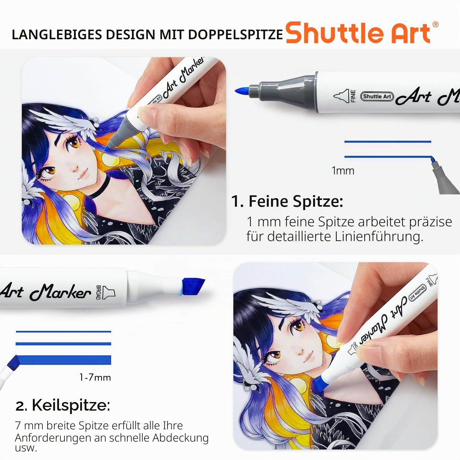 Shuttle Art Alkohol Marker Set, 240 bunte doppelseitige Alcohol Marker Stifte Set mit Blender, Markerblock, Etui, Twinmarker Stifte für Kinder, Erwachsene, Alkohol Stifte zum Malen