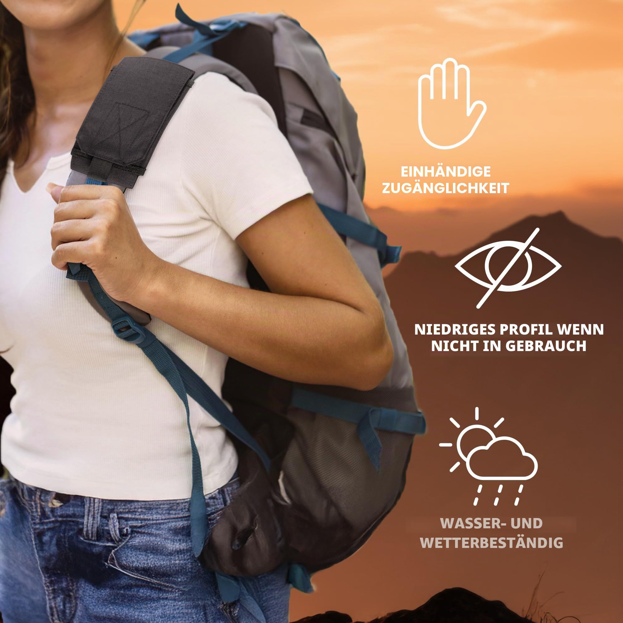 Smartphone Strap Pack - Backpack Shoulder Strap Pocket - Backpack Attachment for Hikers, Travelers, Students, and Commuters
