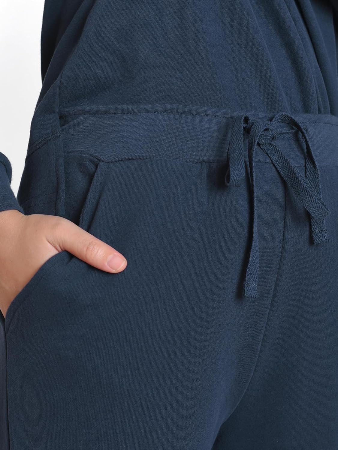 Weintee Women's Petite Sweatsuits Side Slit Sweatshirt and Sweatpants Sets Wide Leg Jogging Suits - Image 3