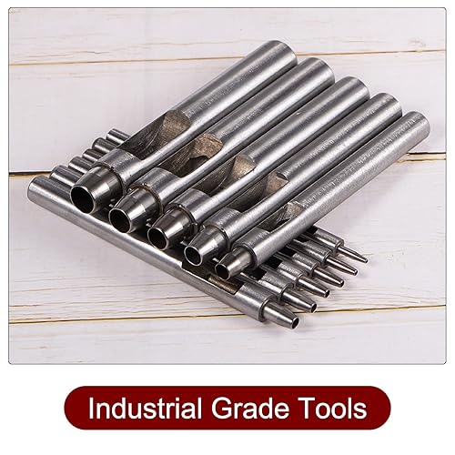 Miniatura 5 de HARFINGTON 2 piezas de perforador de cuero de 0.138 in recto, redondo, ojal, remache a presión, fijador para cuero, artesanía, ropa, bolso, cortina