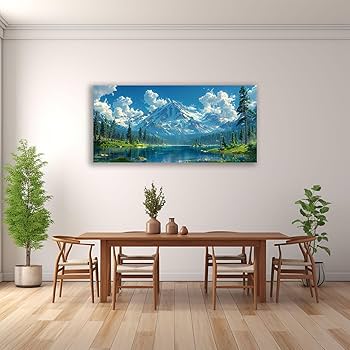 Amazon.co.jp: JOSUE 森 キャンバス アートパネル 山の風景 絵画