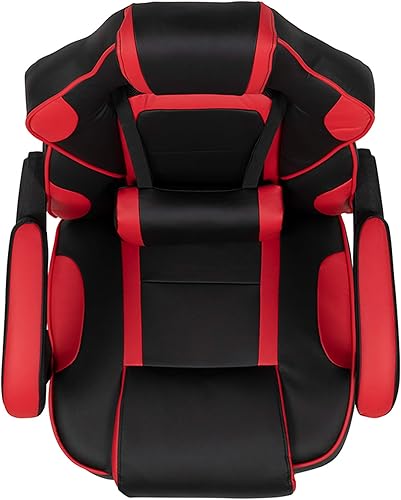 Miniatura 8 de Flash Furniture X40 - Silla ergonómica de videojuegos de carrera para computadora con respaldo y apoyabrazos totalmente reclinables, reposapiés
