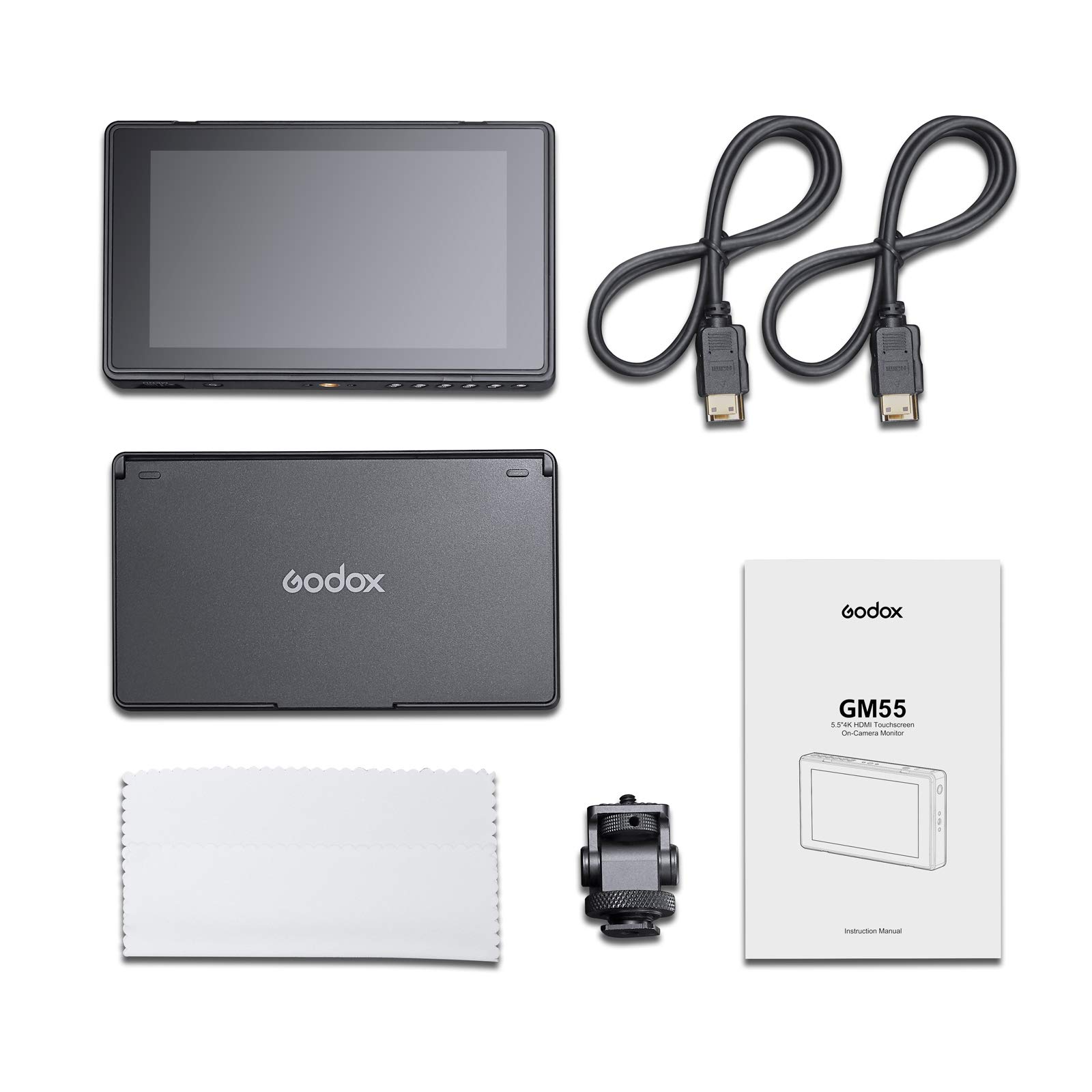 Godox GM55 5.5 Pouces sur Caméra, Moniteur IPS 4K HDMI Moniteur d'écran Tactile de Terrain pour appareils Photo Reflex numériques ILDC