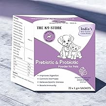 The K9 Store Prebiotics & Probiotics for Dogs & Cats - Dog Gut Health Supplement - Dog Diarrhea Medicine - Pro Belly for Dogs Gut - Dog Supplement Powder - Probiotic for Cat - 20 Sachets