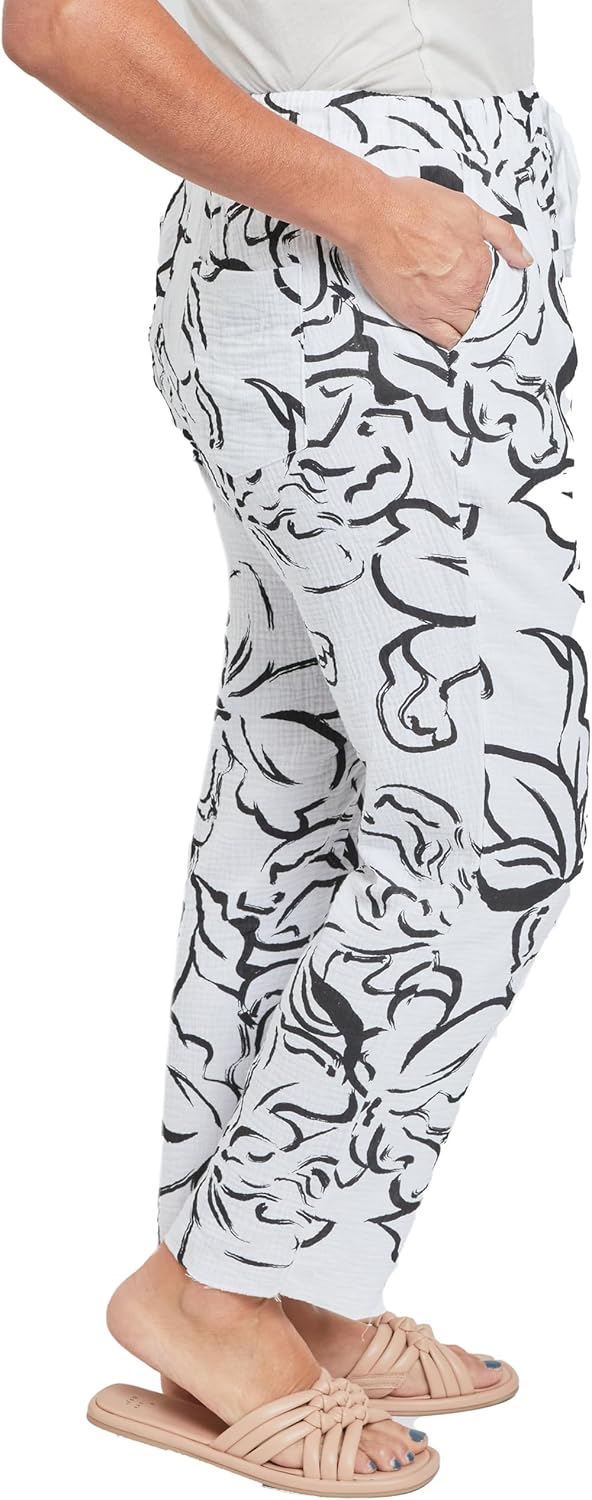 Royalty for Me Womens Women's Double Gauze Relaxed Fit Cropped Pant with Frayed Hem Deal - Image 4