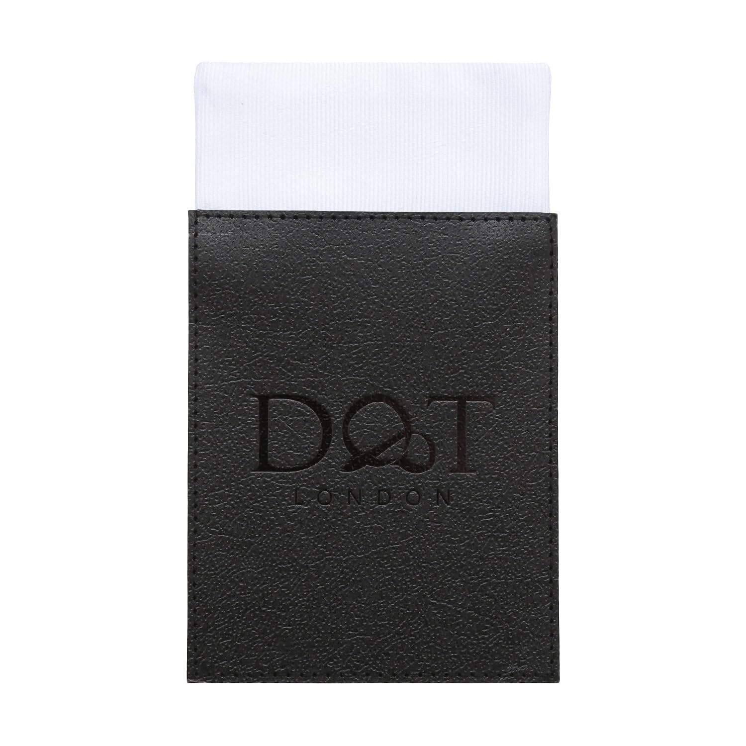 DQT Mens Plain Twill Pre-Folded Pocket Square - Wedding, Business & Formal Suit Handkerchief - White - Fold