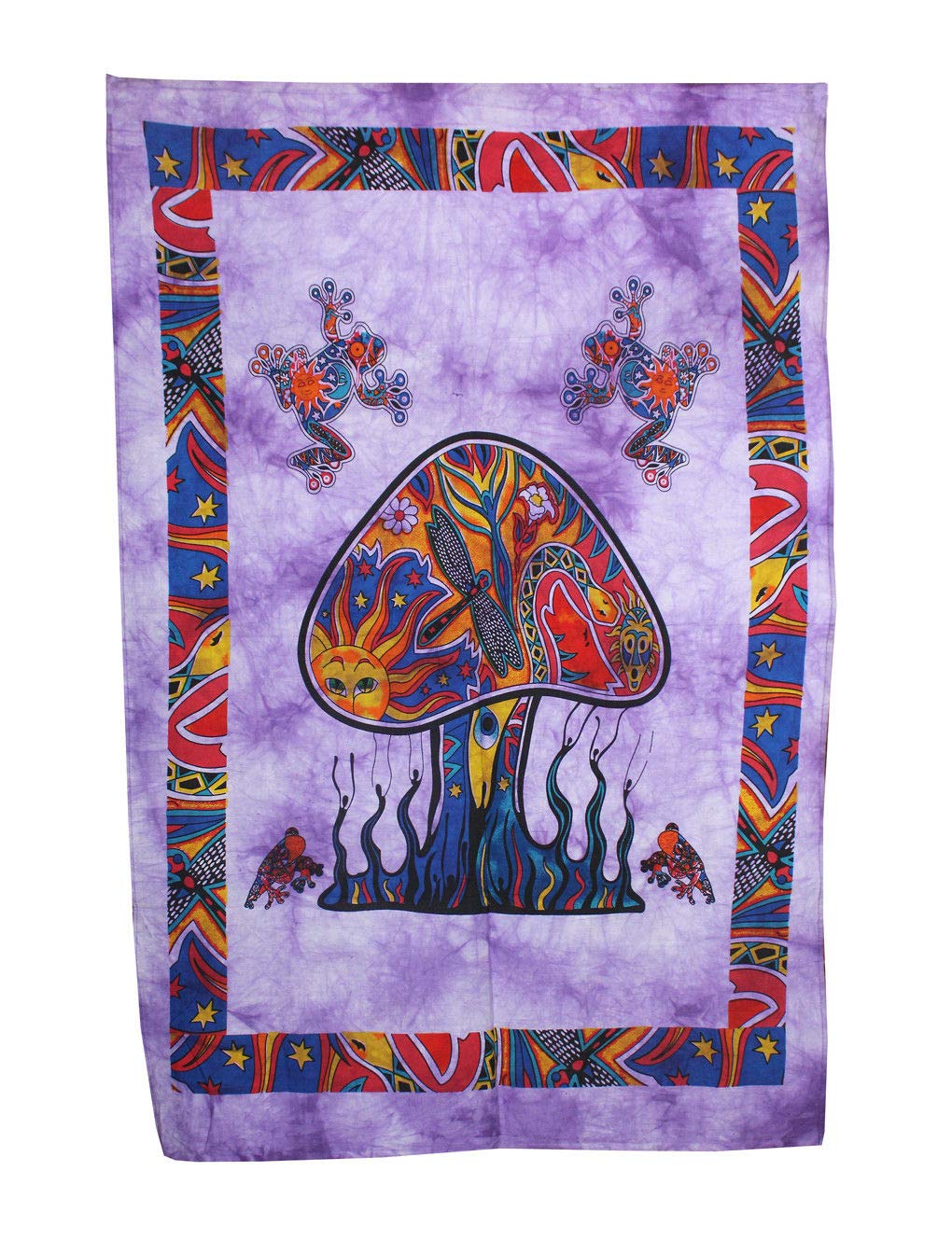 AVA Collections HANDMADE MASHROOM Mandala Wall Hangings Tapestries Wall Decor Small Poster Boho Decor Size 40" x 30" inches (Purple)