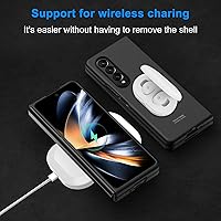 Vista 3 de TSQQST Funda para Samsung Galaxy Z Fold 4 5G 2022, cuerpo completo, policarbonato duro, ultrafina, antiarañazos, a prueba de golpes, funda Negro