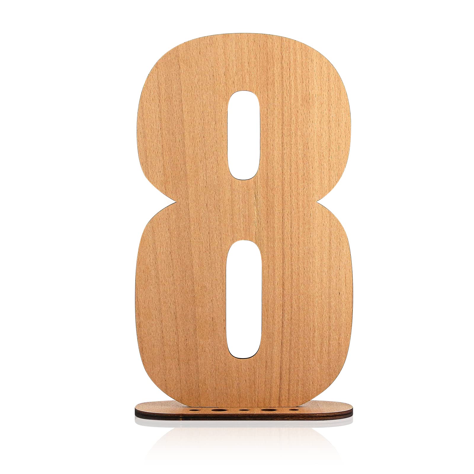 Giftota8th Anniversary Guest Book Alternative Sign, Wooden Number 8 Decoration for Gift, Wedding, Party, Birthday