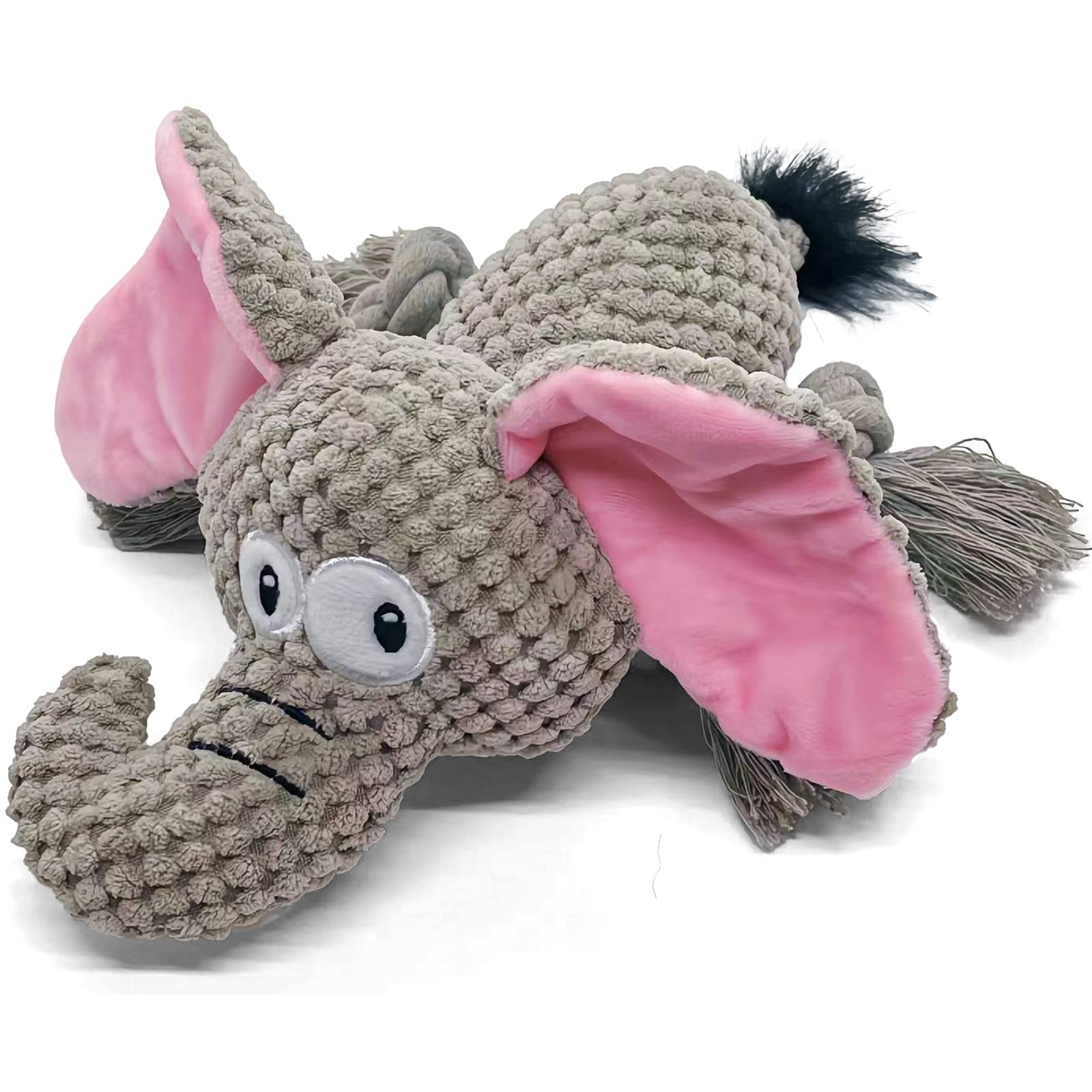 AIMETING Dog Toys, Durable Dog Chew Toys, Dog Squeak Toy with Fun Crinkle Paper, Plush Toys Suitable for Small, Medium, Large Dogs (Elephant)