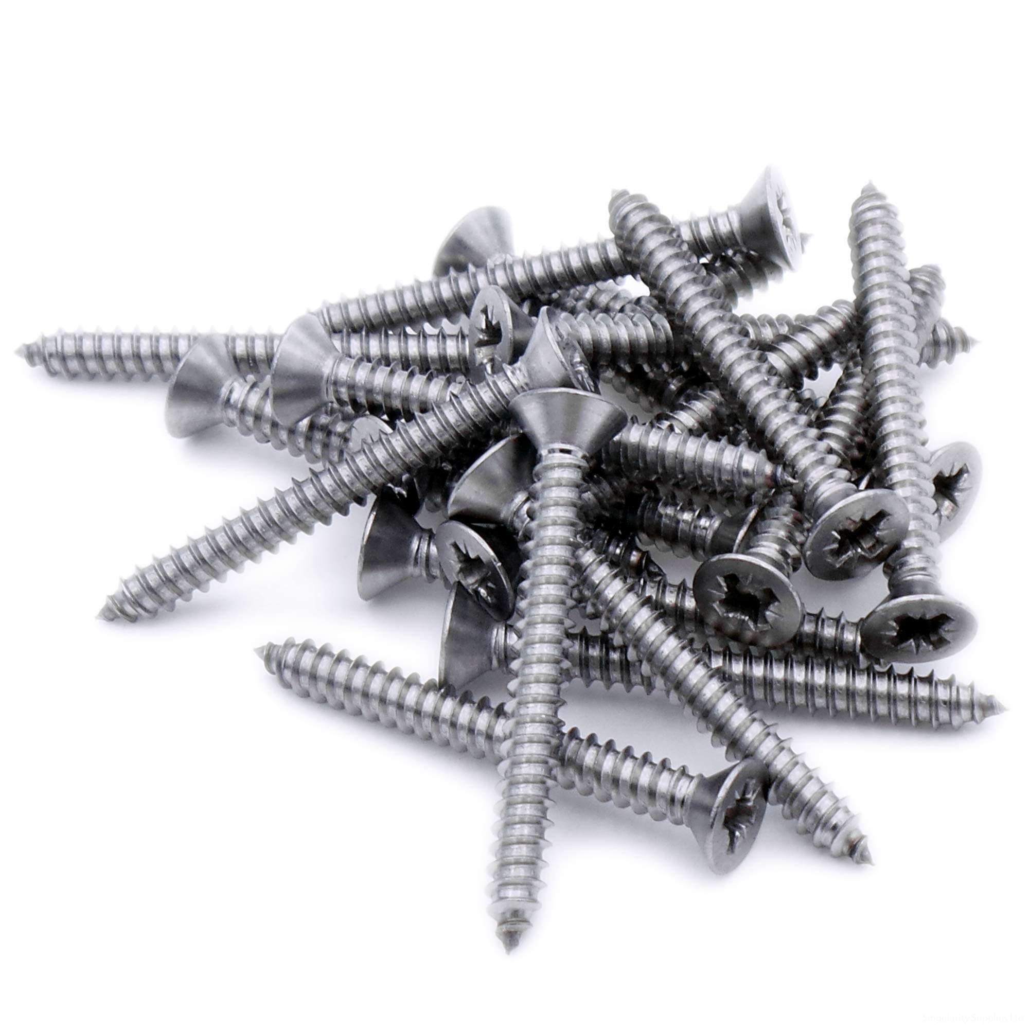 Singularity Supplies No.14 X 0.5 (6.3Mm X 13Mm) Pozi Countersunk Self-Tapping Screw - Stainless Steel (A2) (Pack Of 20)