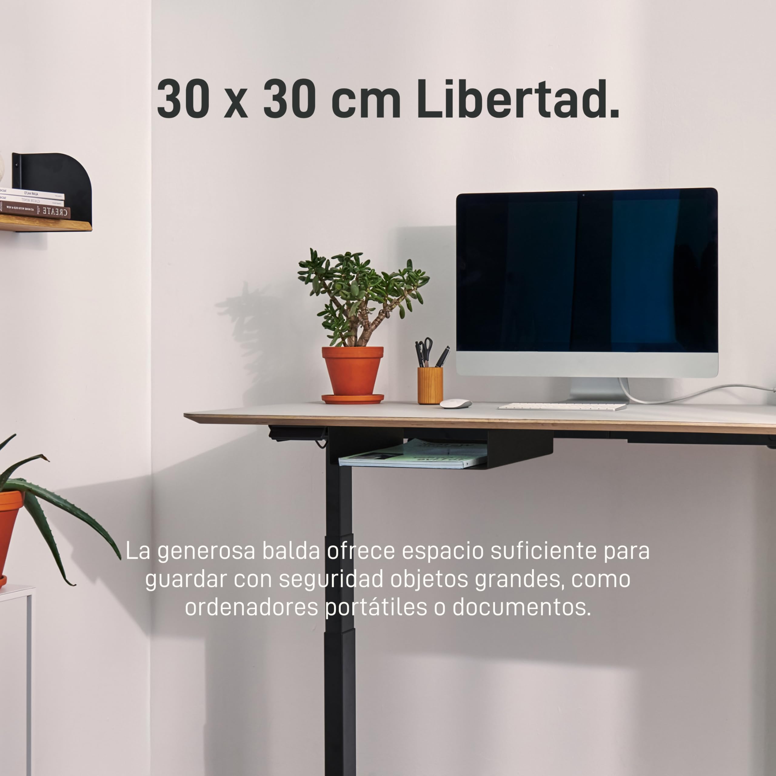 Natural Goods Berlin 1x compartimento de mesa LADE, cajon, organizador de escritorio, armario de material, caja de almacenaje, base de metal para estudio, oficina, cocina y baño (Negro, 300 x 300mm)
