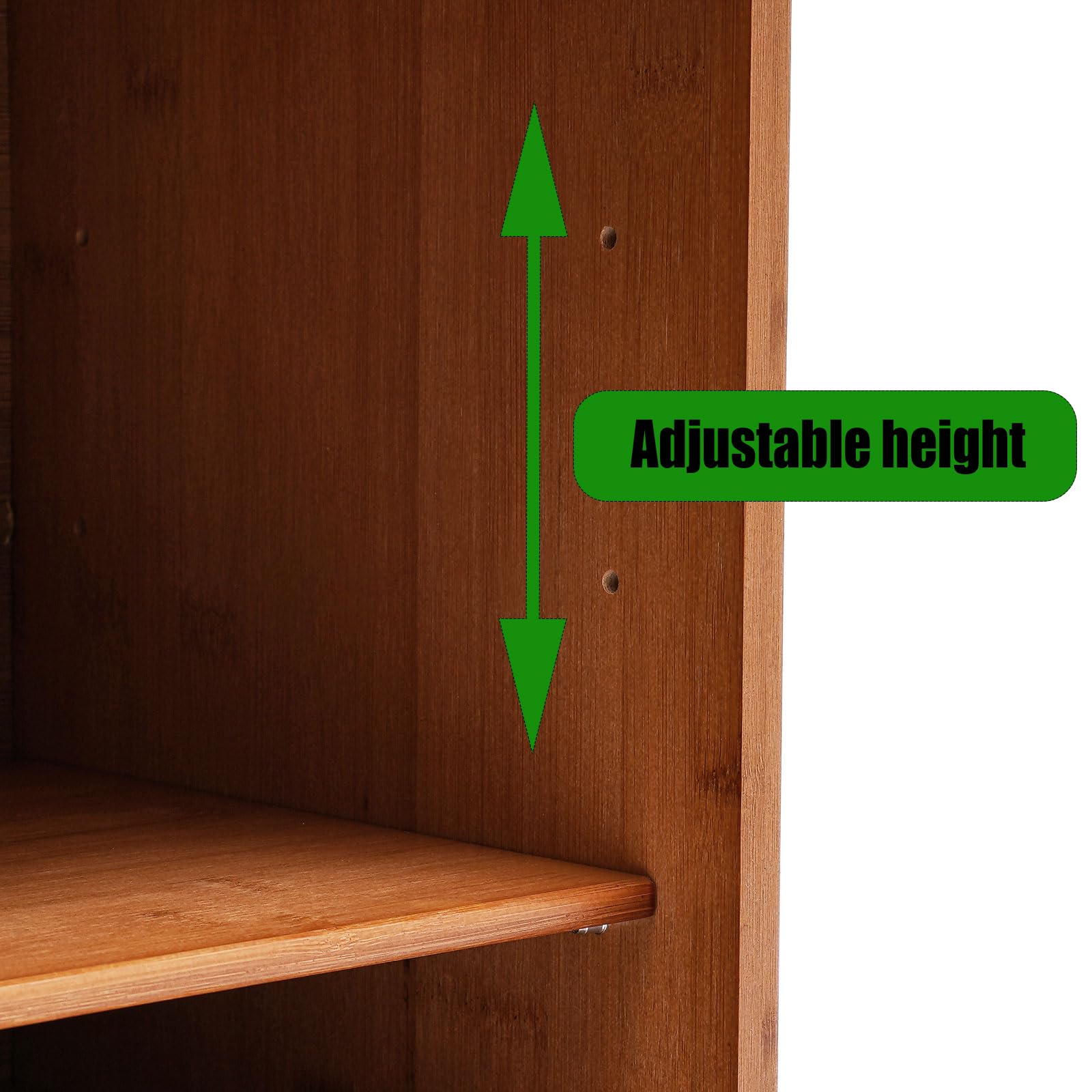 Scaffale da cucina a 4 ripiani, portaspezie in bambù con porta scorrevole in vetro, organizer da cucina per piano di lavoro di spezie, oli, bicchieri e bottiglie, marrone scuro, 55 x 28 x 61
