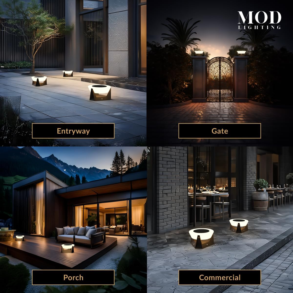 MOD LIGHTING Skye | Solar Post Lights, Fence Solar Cap Lights Outdoor Waterproof IP65, Bollard Lights, LED Outdoor Lamp for Yard and Patio Dimmable with Remote (Medium | 11x6 | Warm White)