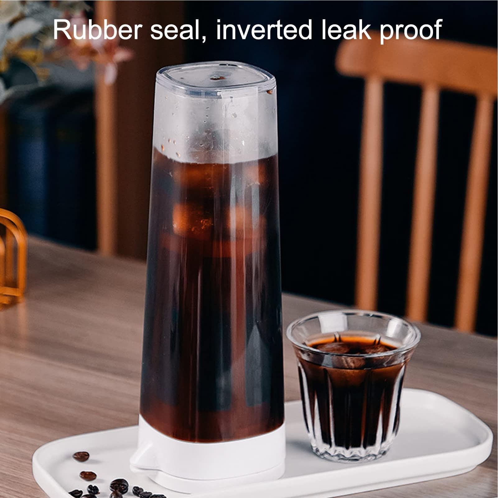 Modern Cold Brew-koffiezetapparaat, 600ML / 20.3OZ Iced Drip- koffiezetapparaat met roestvrijstalen filter, koffiezetapparaat van borosilicaatglas