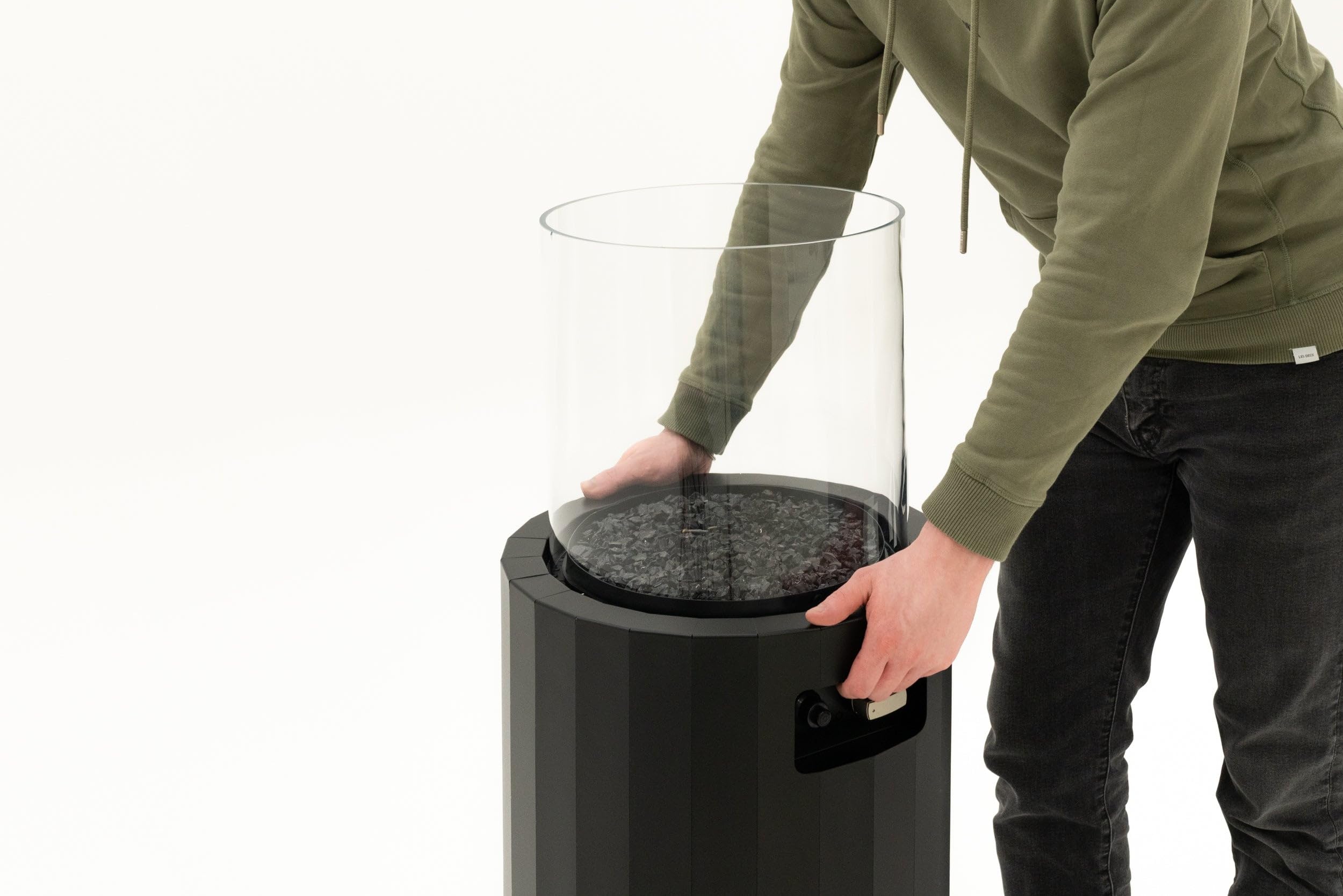 MF Bino Gas-Heizlüfter für den Außenbereich, bis 8 kW, zylindrisch, tragbar, hellgrau