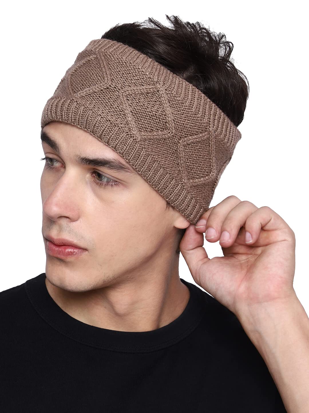 Unisex Knitted Woolen Headband Earwarmer Earmuffs for Men and Women-image-5