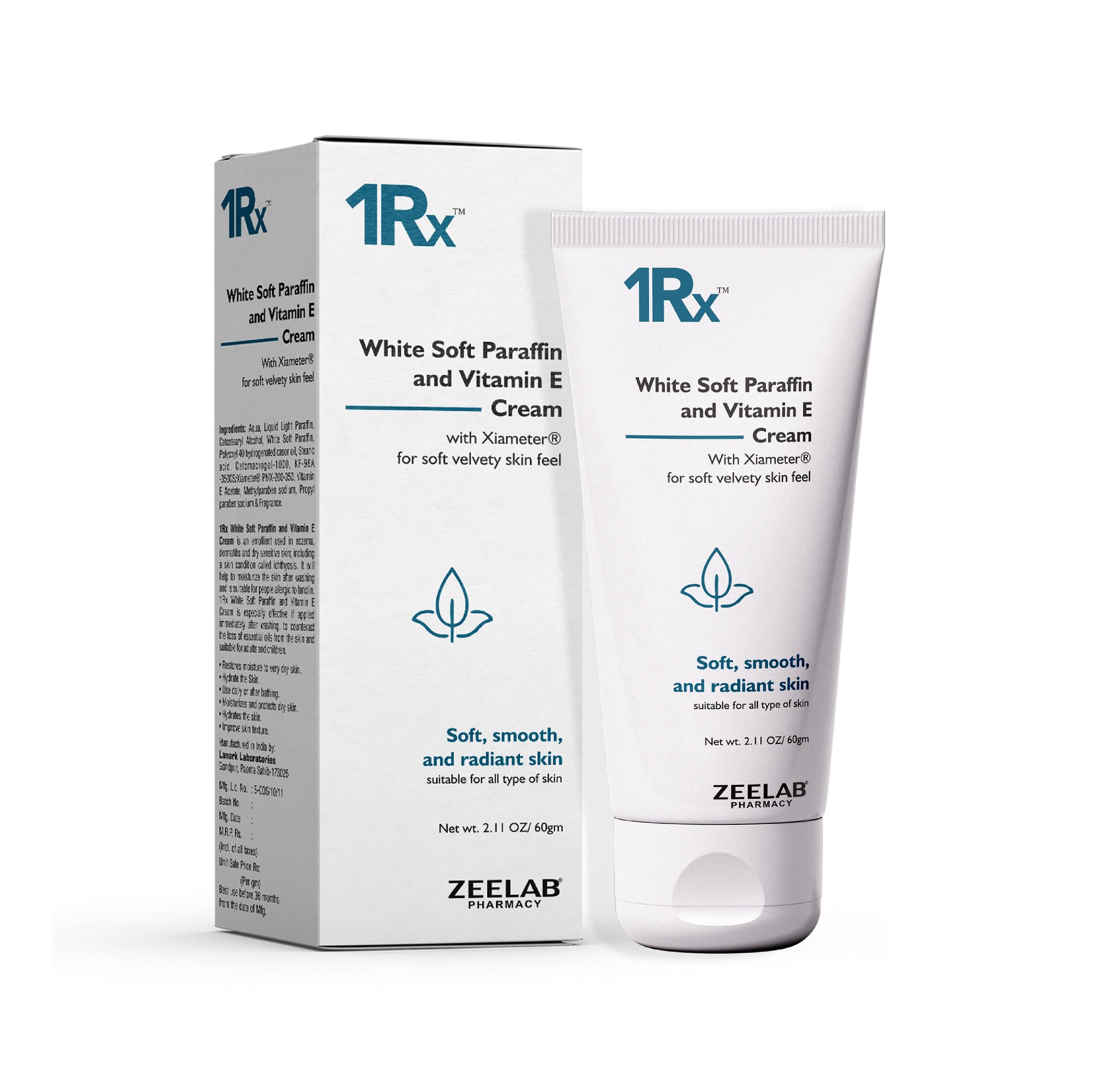 1RX White Soft Paraffin & Vitamin E Cream | Moisturising Emollient