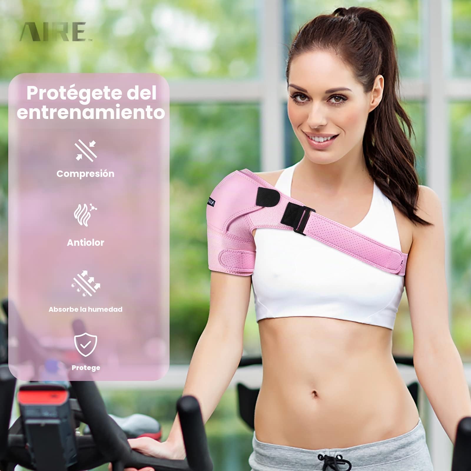 Férula de hombro para recuperación de mujeres y hombres. Soporte de hombro ajustable para el puño rotador, alivio del dolor de articulaciones de CA, lesiones de hombro. Manga de compresión de hombro