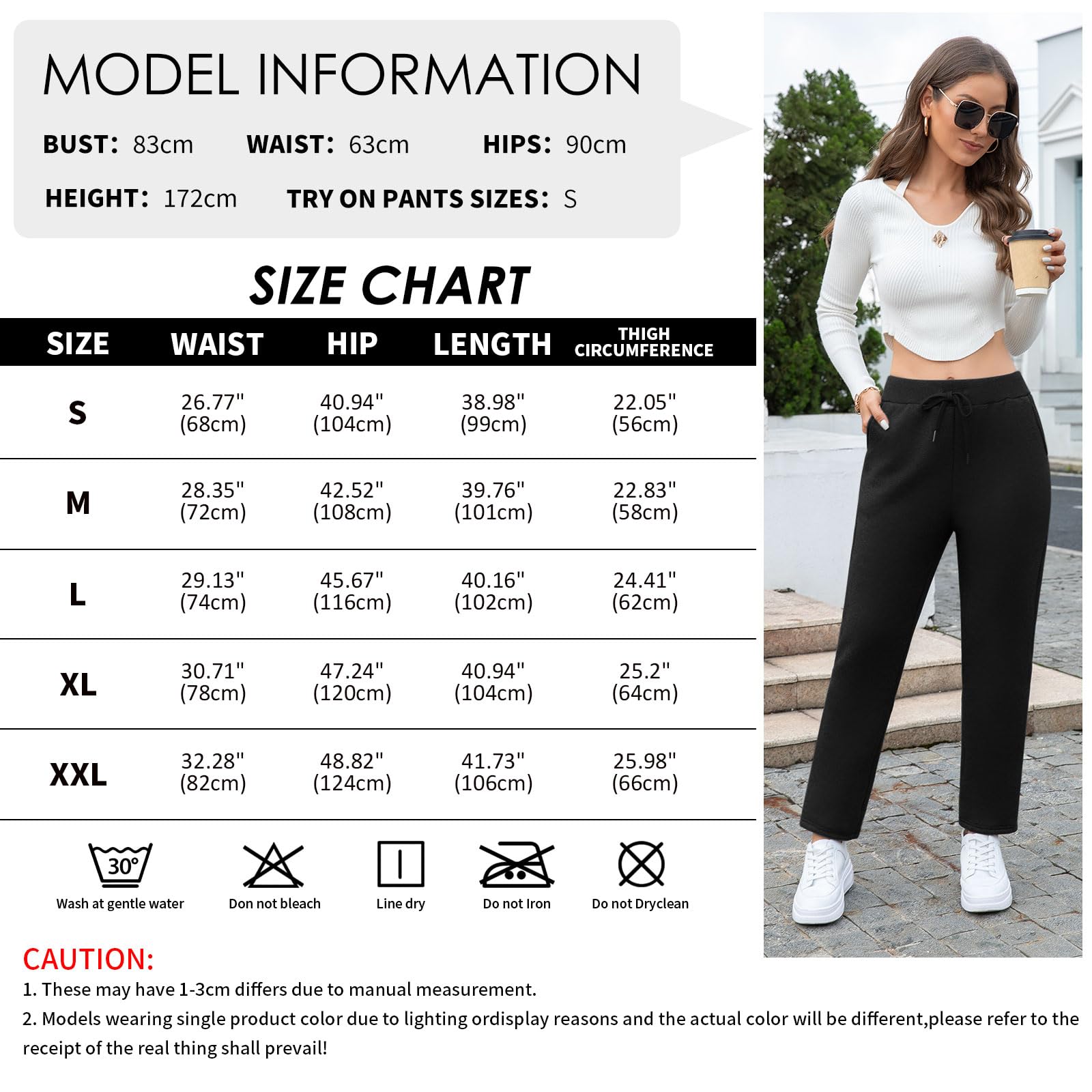 Pantaloni Tuta Donna Invernali Felpati Termici Pantalone Cotone Larghi Comodi Sportivi Caldi Pile Joggers Donna con Coulisse e Tasches