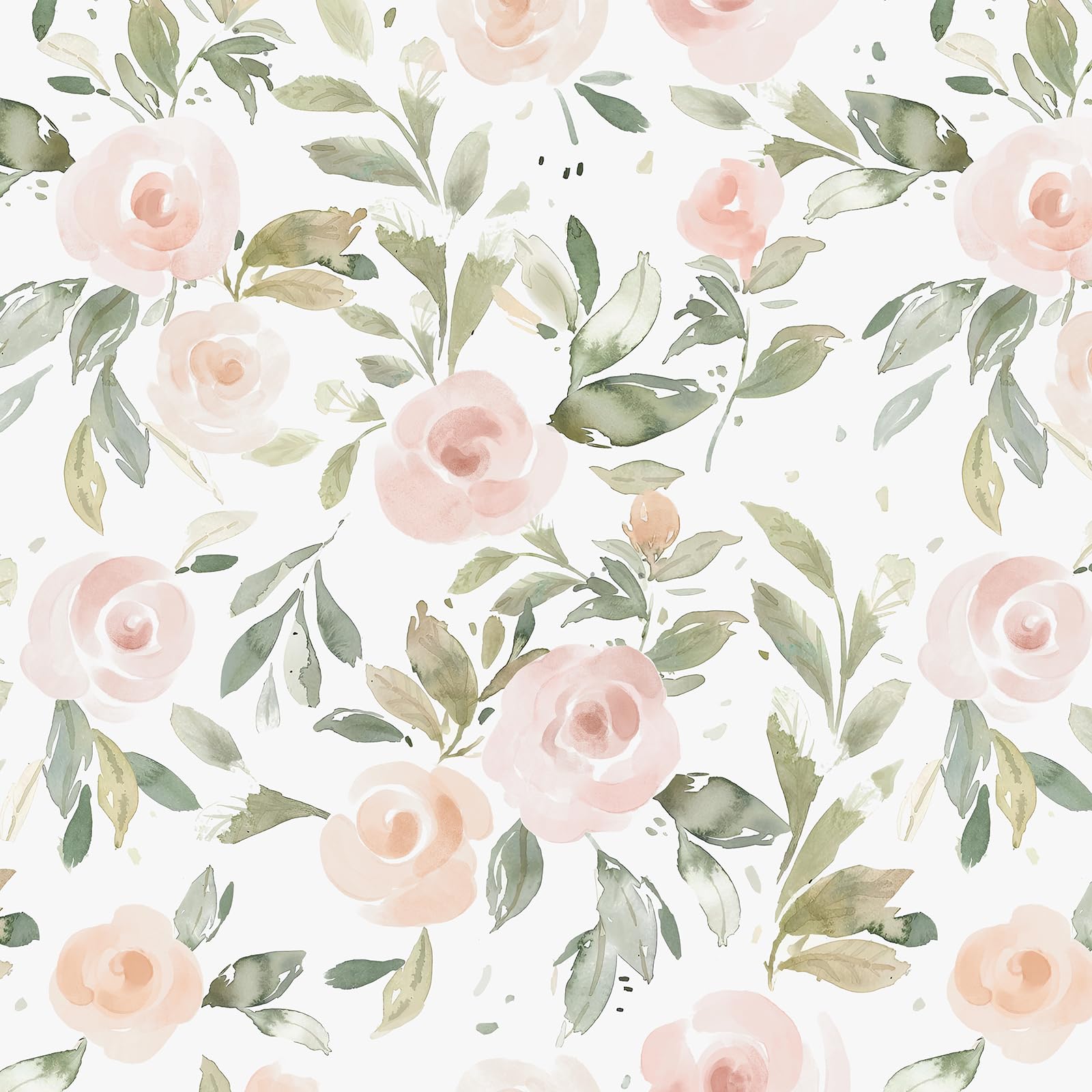 Rouleau de papier peint autocollant rose et vert - 44 x 1000 cm - En vinyle - Motif floral bohème - Amovible - Imperméable - Pour armoires, chambre à coucher, chambre d'enfant, salle à manger