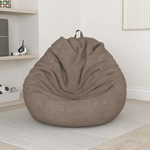 Miniatura 2 de Nobildonna - Funda para silla de puf (relleno sin relleno) de nido de pájaro para niños y adultos. Puf extra grande para almacenamiento de animales