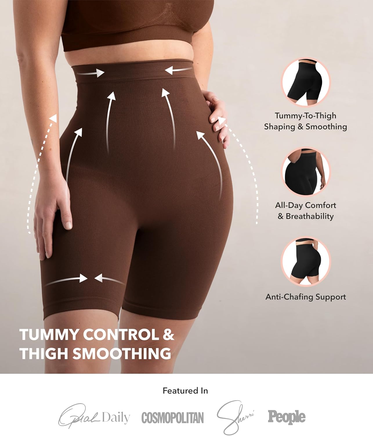 SHAPERMINT Shapewear for Women - High-Waisted Shapewear Tummy Control Shorts, Thigh Slimmer, Underwear for Women - Image 2
