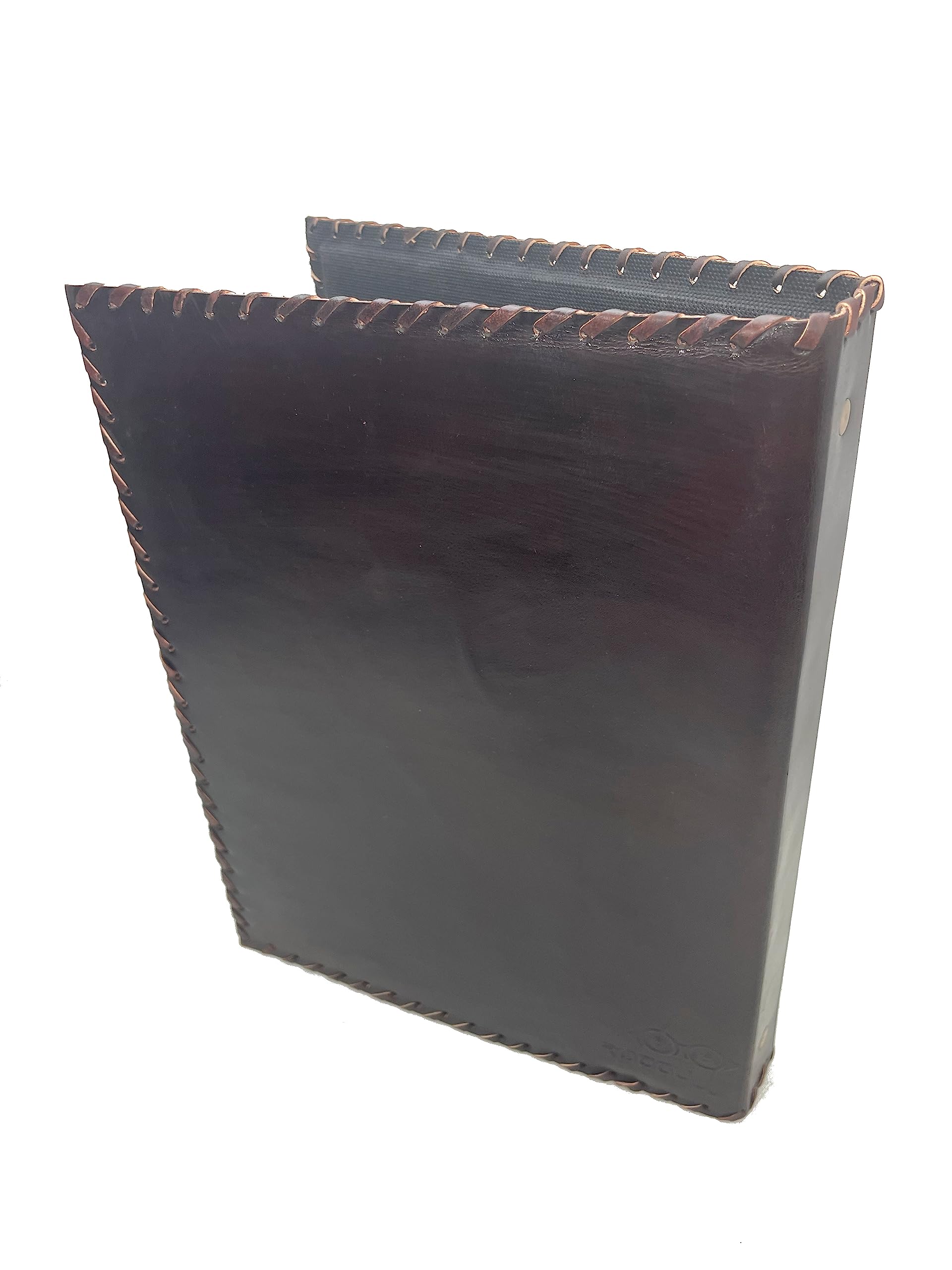 ROOGU Indien Klassik DIN A4 Lederordner * Büffelleder * Natur Braun * Handmade in Indien * 4-Ring Ringbuch ohne Prägung * Vintage Dokumentenmappe