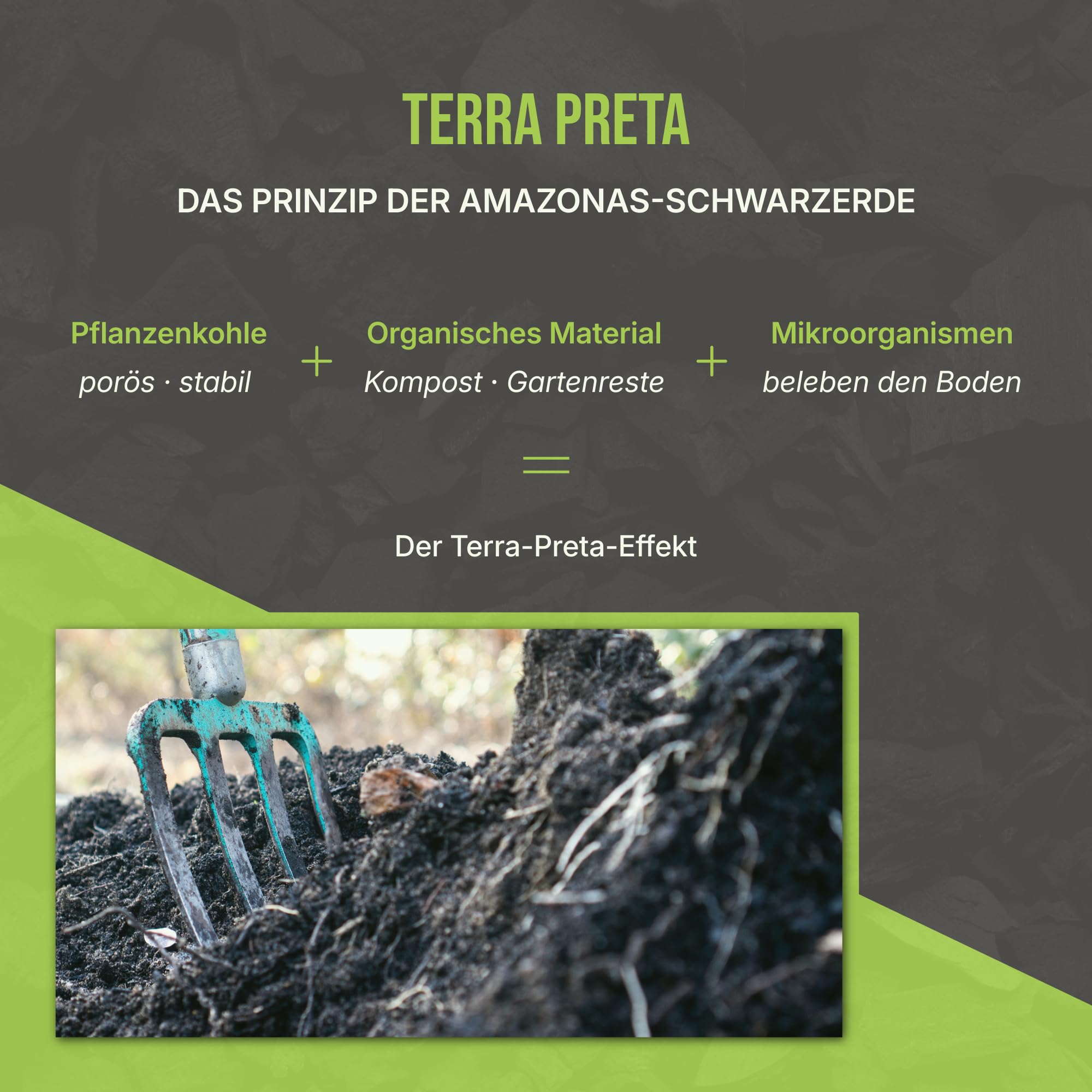 C44-20L Premium Pflanzenkohle - EBC-zertifiziertes Biochar für Garten, Rasen & Hochbeet - Basis für Terra Preta - Hochporöser Bodenverbesserer & Nährstoffspeicher