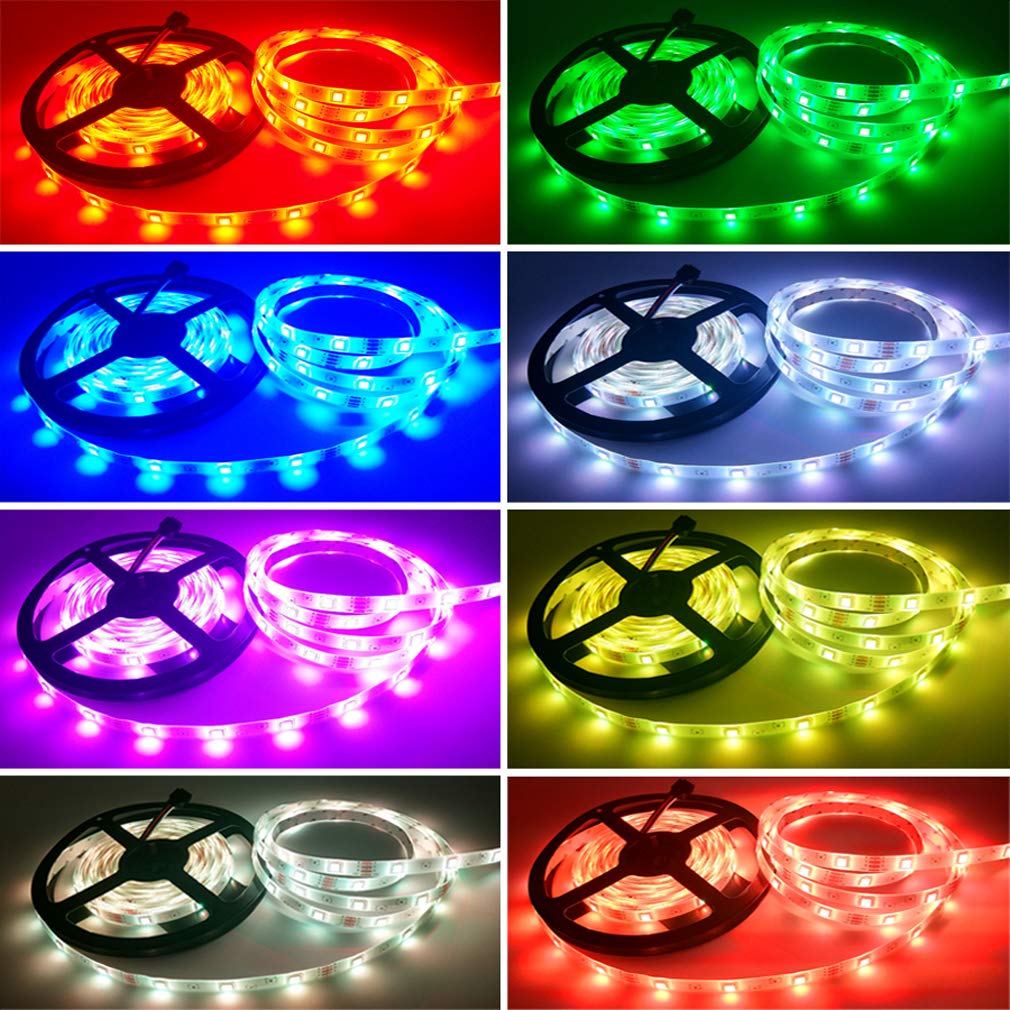 Striscia LED 5M, Wifi Luci Led Colorate Smart Phone Strisce LED Compatibile RGB SMD 5050 Musica Sync LED Strip Controllo App E 44 Tasti Telecomando RF Per Casa Cucina Festa TV Decorazione,15m/49ft