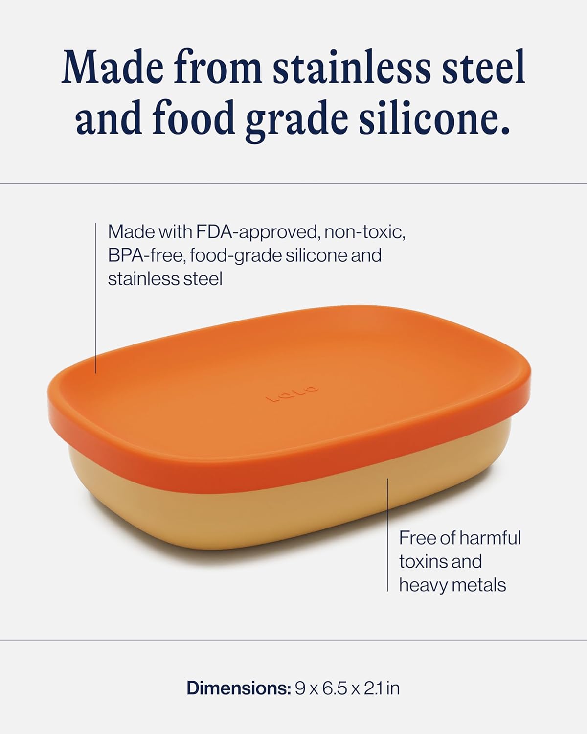 Lalo Bento Box - BPA-Free Bento Box For Kids & Toddlers, Leak-Proof, Dishwasher Safe, Easy to Open & Clean Silicone & Stainless Steel Lunch Box For Kids, Portable for Daycare or Travel - Citrus Peel