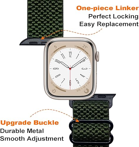 Miniatura 5 de Paquete de 3 correas elásticas de nailon compatibles con Apple Watch de 1.496 pulgadas, 1.575 pulgadas, 1.614 pulgadas, para mujeres y hombres,