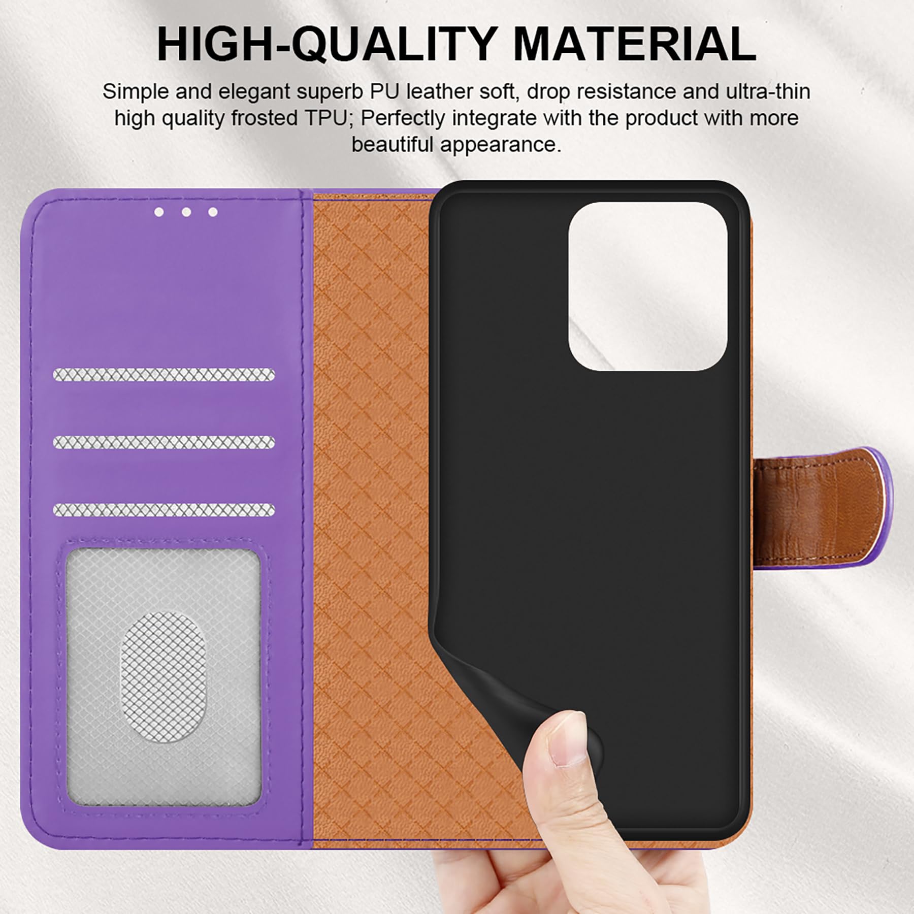 Ymyhyuxi Custodia a portafoglio in pelle per Motorola Edge