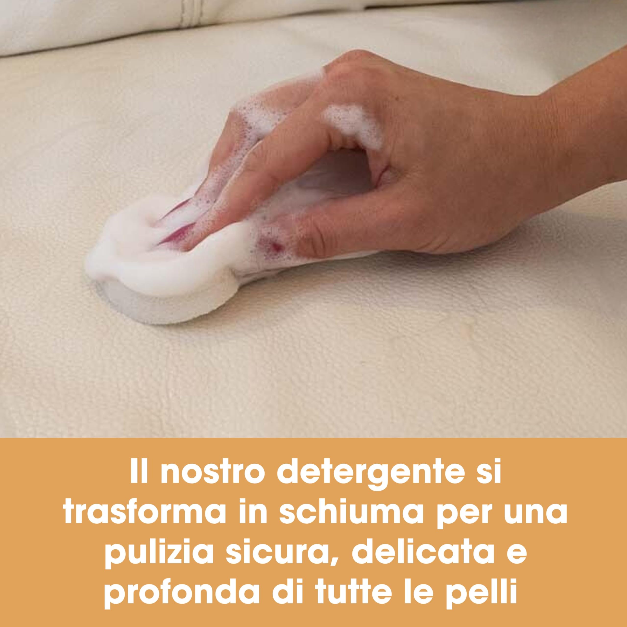 Furniture Clinic Kit completo per la cura della pelle/Detergente per pelle e crema protettiva per divani, sedili auto/Include 500ml e 500ml di Balsamo per la pelle pulizia ultra, spugne