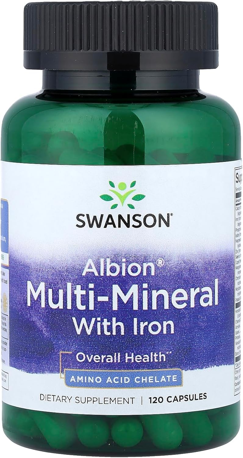 Swanson Ultra Albion Multi-Mineral with Iron, 120 Capsules