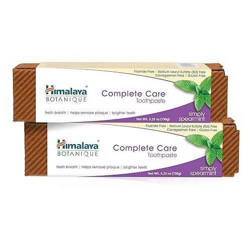 Himalaya Botanique Pasta de dientes de cuidado completo simplemente menta reductor de placa para dientes más brillantes y aliento fresco 529 oz 2 Himalaya Botanique Pasta de dientes de cuidado completo simplemente menta reductor de placa para dientes más brillantes y aliento fresco 529 oz 2