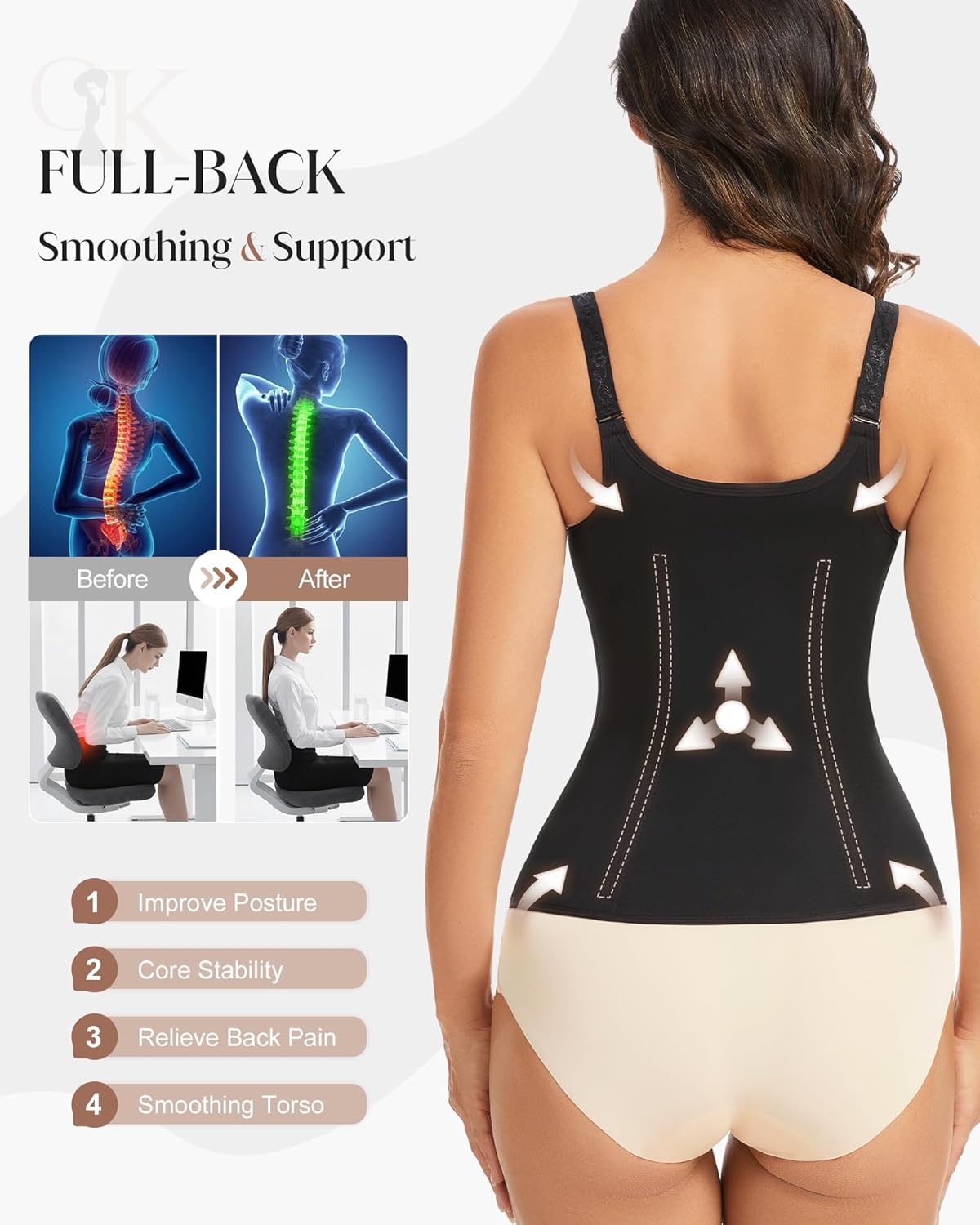 Waist Trainer Corset for Women Tummy Control Sport Workout Waist Cincher Zipper Body Shaper Vest with Adjustable Straps - Image 3