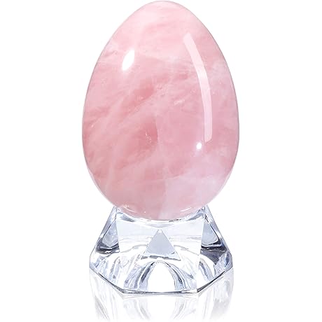 Natural Rose Quartz Egg Sphere Sculpture