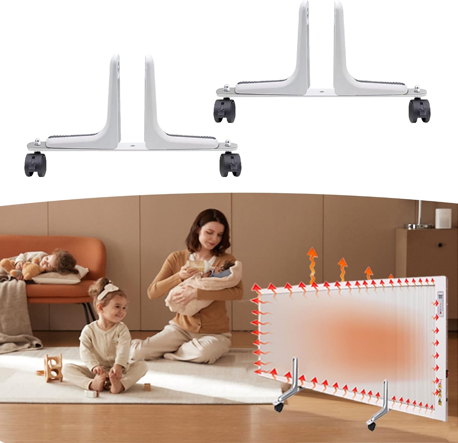 SOLDAX 2Pcs Infrared Heater Floor Standing Device, Infrared Heater Floor Standing