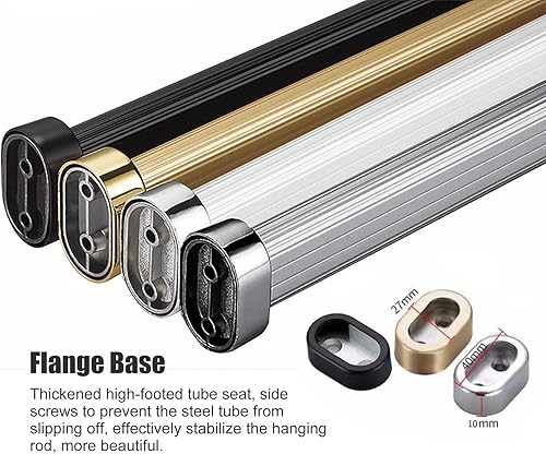 Miniatura 5 de Barra de ropa para pared para ropa pesada, barra colgante para armario de armario, 50 60 70 80 90 100 115 125 135 59.1 in de largo, barra de ropa