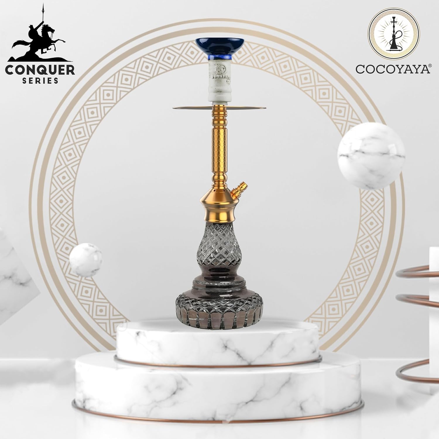 COCOYAYA Conquer Series Britto Hookah Golden