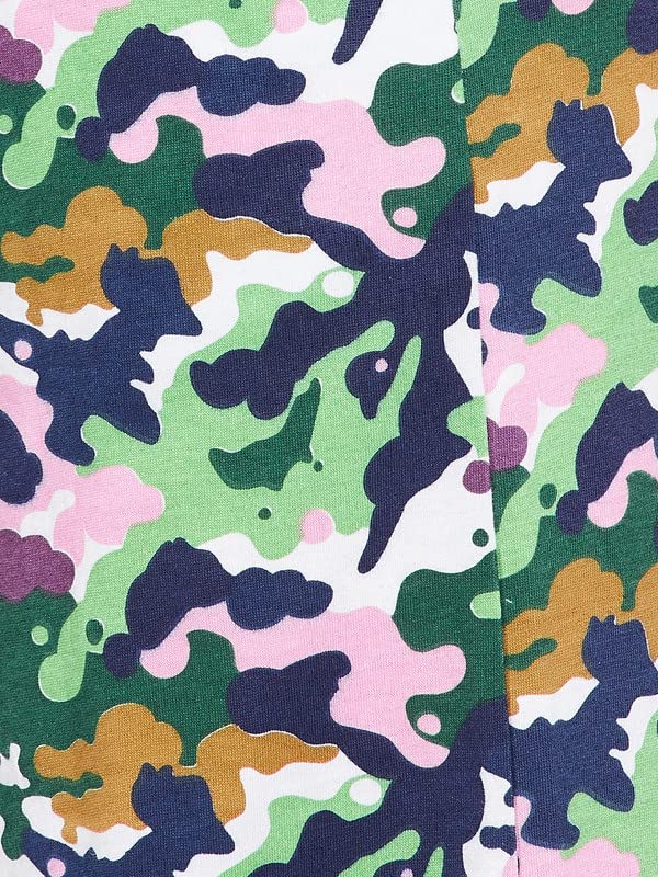 Image of Clovia Women's Cotton Camouflage Print Button Down Shirt & Pyjama Set In Multicolor