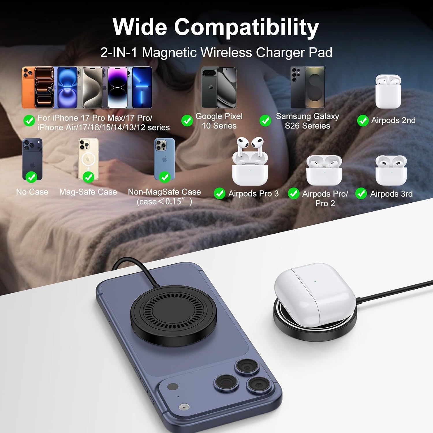 Magnetic Wireless Charger Android for Samsung Galaxy S26 Ultra S26 Plus image 4