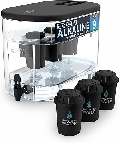Invigorated Water Máquina de agua alcalina, sistema de filtro de agua alcalina, dispensador de filtro de agua de encimera para el hogar u oficina,