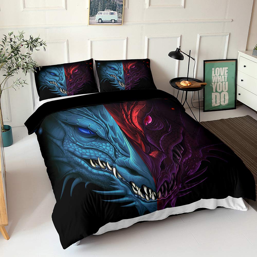 Chaose -Ukb Thermal 100% Egyptian Cotton- Hotel Quality Bedding Sets Fantasy Dragon Duvet Cover, Queen Size 3Pcs (Style 06,Double(200X200cm))